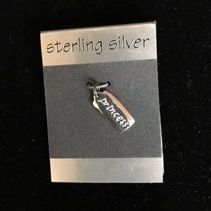 Sterling Silver Princess Name Plate Charm Pendant